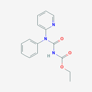 molecular formula C15H15N3O3 B14570684 Carbamic acid, [(phenyl-2-pyridinylamino)carbonyl]-, ethyl ester CAS No. 61656-90-4