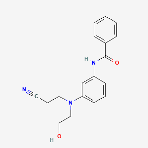 molecular formula C18H19N3O2 B14570747 N-{3-[(2-Cyanoethyl)(2-hydroxyethyl)amino]phenyl}benzamide CAS No. 61679-35-4
