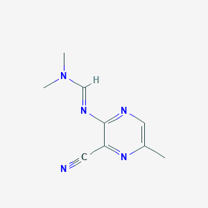 molecular formula C9H11N5 B14570820 N'-(3-Cyano-5-methylpyrazin-2-yl)-N,N-dimethylmethanimidamide CAS No. 61303-85-3