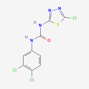 molecular formula C9H5Cl3N4OS B14570879 N-(5-Chloro-1,3,4-thiadiazol-2-yl)-N'-(3,4-dichlorophenyl)urea CAS No. 61516-49-2