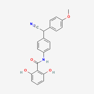 molecular formula C22H18N2O4 B14570887 N-{4-[Cyano(4-methoxyphenyl)methyl]phenyl}-2,6-dihydroxybenzamide CAS No. 61438-71-9