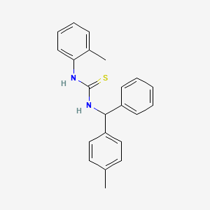 molecular formula C22H22N2S B14570899 N-(2-Methylphenyl)-N'-[(4-methylphenyl)(phenyl)methyl]thiourea CAS No. 61353-91-1