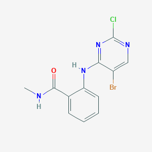molecular formula C12H10BrClN4O B1457107 2-(5-Bromo-2-chloro-pyrimidin-4-ylamino)-N-methyl-benzamide CAS No. 761440-09-9
