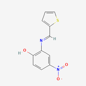 molecular formula C11H8N2O3S B14571133 4-Nitro-2-[(2-thienylmethylene)amino]phenol CAS No. 61382-23-8