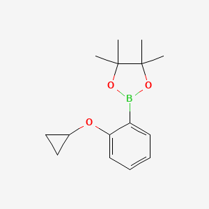 molecular formula C15H21BO3 B1457114 2-(2-Cyclopropoxyphenyl)-4,4,5,5-tetramethyl-1,3,2-dioxaborolane CAS No. 1119090-11-7