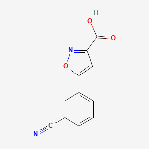 molecular formula C11H6N2O3 B1457117 5-(3-氰基苯基)异噁唑-3-羧酸 CAS No. 956360-07-9