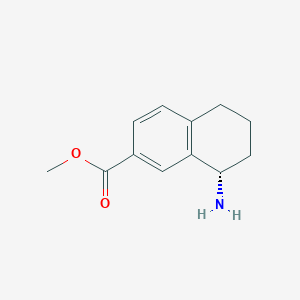 molecular formula C12H15NO2 B1457122 (S)-methyl 8-amino-5,6,7,8-tetrahydronaphthalene-2-carboxylate CAS No. 1213857-91-0