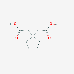 molecular formula C10H16O4 B1457135 2-[1-(2-Methoxy-2-oxoethyl)cyclopentyl]acetic acid CAS No. 321602-27-1