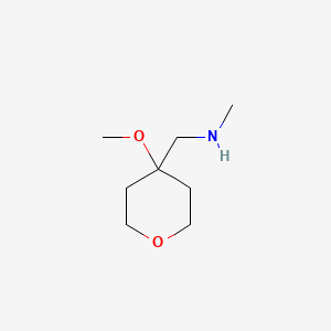 molecular formula C8H17NO2 B1457137 [(4-Methoxyoxan-4-yl)methyl](methyl)amine CAS No. 1785417-55-1