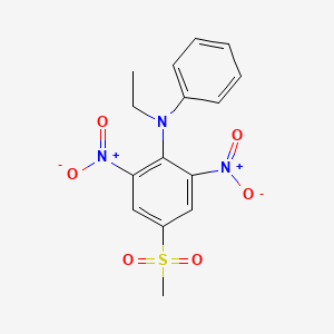 molecular formula C15H15N3O6S B14571373 N-Ethyl-4-(methanesulfonyl)-2,6-dinitro-N-phenylaniline CAS No. 61496-52-4