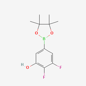 molecular formula C12H15BF2O3 B1457141 2,3-Difluoro-5-(4,4,5,5-tetramethyl-1,3,2-dioxaborolan-2-YL)phenol CAS No. 1220219-43-1
