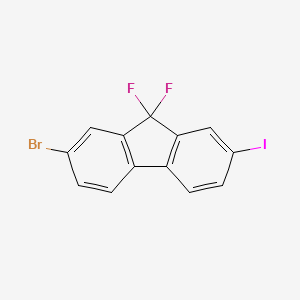 molecular formula C13H6BrF2I B1457143 2-Bromo-9,9-difluoro-7-iodo-9H-fluorene CAS No. 1499193-60-0