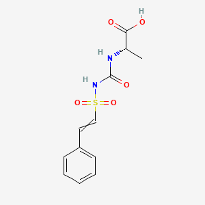molecular formula C12H14N2O5S B14571528 N-[(2-Phenylethenesulfonyl)carbamoyl]-L-alanine CAS No. 61299-02-3