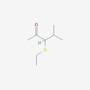 molecular formula C8H16OS B14571568 3-(Ethylsulfanyl)-4-methylpentan-2-one CAS No. 61628-55-5