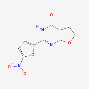 molecular formula C10H7N3O5 B14571589 2-(5-Nitrofuran-2-yl)-5,6-dihydrofuro[2,3-d]pyrimidin-4(3H)-one CAS No. 61378-90-3