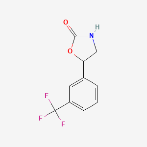 molecular formula C10H8F3NO2 B1457159 5-[3-(Trifluoromethyl)phenyl]-1,3-oxazolidin-2-one CAS No. 1495411-73-8