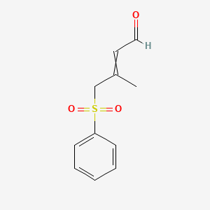 molecular formula C11H12O3S B14571592 4-(Benzenesulfonyl)-3-methylbut-2-enal CAS No. 61242-29-3