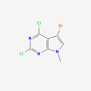 molecular formula C7H4BrCl2N3 B1457165 5-Bromo-2,4-dichloro-7-methyl-7H-pyrrolo[2,3-d]pyrimidine CAS No. 1131992-13-6