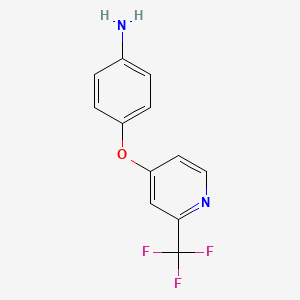 molecular formula C12H9F3N2O B1457169 4-(2-三氟甲基-吡啶-4-氧基)-苯胺 CAS No. 630125-71-2