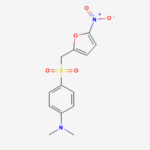 molecular formula C13H14N2O5S B14571742 N,N-Dimethyl-4-[(5-nitrofuran-2-yl)methanesulfonyl]aniline CAS No. 61266-77-1