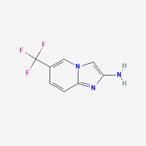 molecular formula C8H6F3N3 B1457176 6-(三氟甲基)咪唑并[1,2-a]吡啶-2-胺 CAS No. 1005785-87-4
