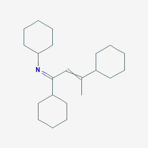 molecular formula C22H37N B14571817 (1Z)-N,1,3-Tricyclohexylbut-2-en-1-imine CAS No. 61285-58-3
