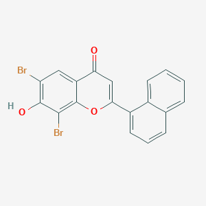 molecular formula C19H10Br2O3 B14571833 6,8-Dibromo-7-hydroxy-2-(naphthalen-1-yl)-4H-1-benzopyran-4-one CAS No. 61595-26-4