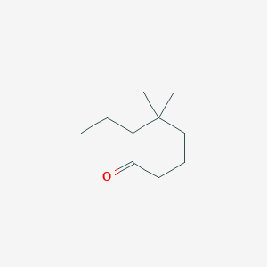 molecular formula C10H18O B14571872 2-Ethyl-3,3-dimethylcyclohexan-1-one CAS No. 61426-13-9