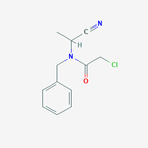 molecular formula C12H13ClN2O B14571880 N-Benzyl-2-chloro-N-(1-cyanoethyl)acetamide CAS No. 61555-47-3
