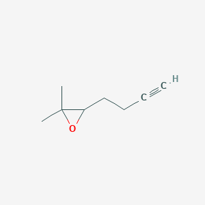 molecular formula C8H12O B14571893 3-(But-3-yn-1-yl)-2,2-dimethyloxirane CAS No. 61771-91-3