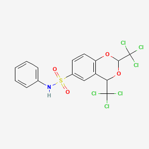 molecular formula C16H11Cl6NO4S B14571894 N-Phenyl-2,4-bis(trichloromethyl)-2H,4H-1,3-benzodioxine-6-sulfonamide CAS No. 61719-91-3