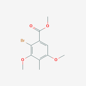 molecular formula C11H13BrO4 B1457191 2-Bromo-3,5-dimethoxy-4-methyl-benzoic acid methyl ester CAS No. 60441-80-7
