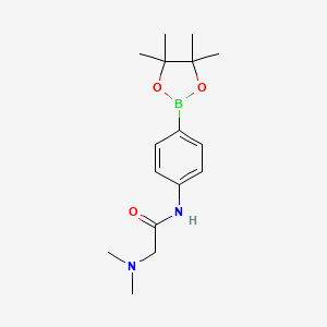 molecular formula C16H25BN2O3 B1457192 2-(dimethylamino)-N-(4-(4,4,5,5-tetramethyl-1,3,2-dioxaborolan-2-yl)phenyl)acetamide CAS No. 873306-31-1