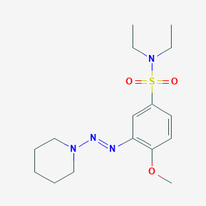 molecular formula C16H26N4O3S B14571995 N,N-Diethyl-4-methoxy-3-[(E)-(piperidin-1-yl)diazenyl]benzene-1-sulfonamide CAS No. 61470-03-9