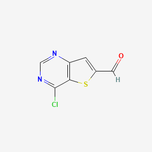 molecular formula C7H3ClN2OS B1457200 4-Chlorothieno[3,2-d]pyrimidine-6-carbaldehyde CAS No. 875340-14-0