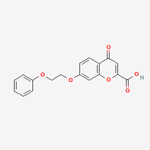 molecular formula C18H14O6 B14572035 4-Oxo-7-(2-phenoxyethoxy)-4H-1-benzopyran-2-carboxylic acid CAS No. 61270-48-2