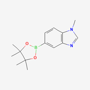 molecular formula C14H19BN2O2 B1457212 1-Methyl-5-(4,4,5,5-tetramethyl-1,3,2-dioxaborolan-2-yl)-1H-benzo[d]imidazole CAS No. 1107627-02-0