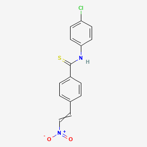 molecular formula C15H11ClN2O2S B14572137 N-(4-Chlorophenyl)-4-(2-nitroethenyl)benzene-1-carbothioamide CAS No. 61732-67-0
