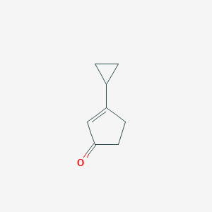 molecular formula C8H10O B14572190 3-Cyclopropylcyclopent-2-en-1-one CAS No. 61765-50-2