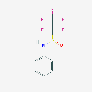 molecular formula C8H6F5NOS B14572225 Ethanesulfinamide, 1,1,2,2,2-pentafluoro-N-phenyl- CAS No. 61424-46-2