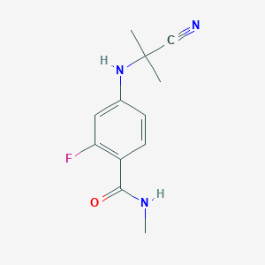 molecular formula C12H14FN3O B1457223 4-[(2-Cyanopropan-2-yl)amino]-2-fluoro-N-methylbenzamide CAS No. 915087-32-0