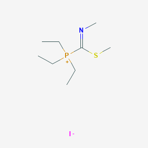 molecular formula C9H21INPS B14572275 Triethyl[(Z)-(methylimino)(methylsulfanyl)methyl]phosphanium iodide CAS No. 61224-10-0