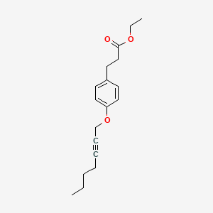 molecular formula C18H24O3 B14572332 Ethyl 3-{4-[(hept-2-yn-1-yl)oxy]phenyl}propanoate CAS No. 61493-87-6