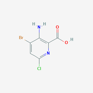 molecular formula C6H4BrClN2O2 B1457236 3-Amino-4-bromo-6-chloropicolinic acid CAS No. 1073182-90-7