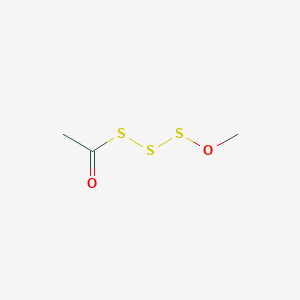 molecular formula C3H6O2S3 B14572402 1-(Methoxytrisulfanyl)ethan-1-one CAS No. 61268-22-2