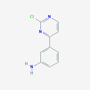 molecular formula C10H8ClN3 B1457241 Benzenamine, 3-(2-chloro-4-pyrimidinyl)- CAS No. 859516-82-8