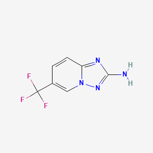 molecular formula C7H5F3N4 B1457245 6-(Trifluoromethyl)-[1,2,4]triazolo[1,5-A]pyridin-2-amine CAS No. 1239648-22-6