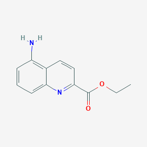 molecular formula C12H12N2O2 B1457253 Ethyl 5-aminoquinoline-2-carboxylate CAS No. 1447608-15-2