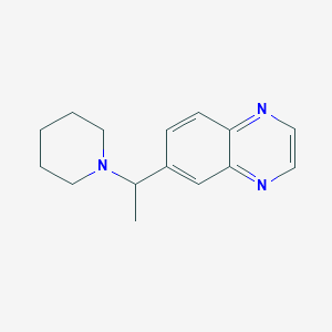 molecular formula C15H19N3 B14572566 6-[1-(Piperidin-1-yl)ethyl]quinoxaline CAS No. 61573-32-8