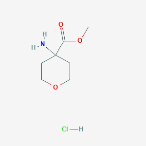molecular formula C8H16ClNO3 B1457261 Ethyl 4-aminotetrahydro-2H-pyran-4-carboxylate hydrochloride CAS No. 255390-15-9